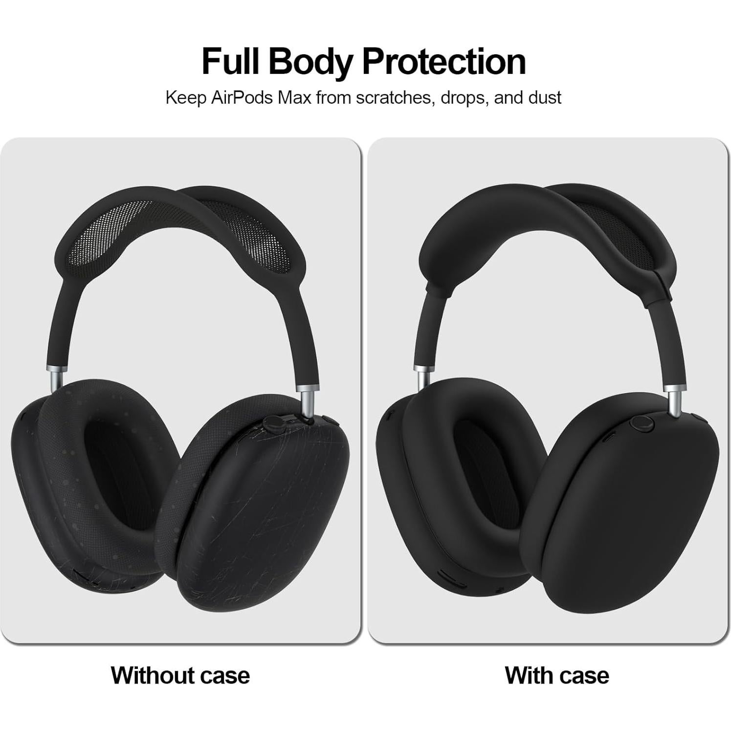 Funda de Silicona Meliya para Auriculares AirPods Max - Negro