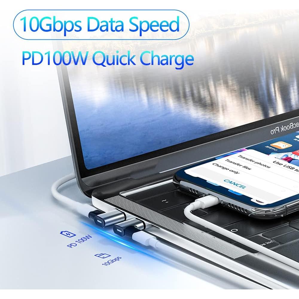 Adaptador USB C Magnético AUCON Max 100W Carga Rápida 10Gbps