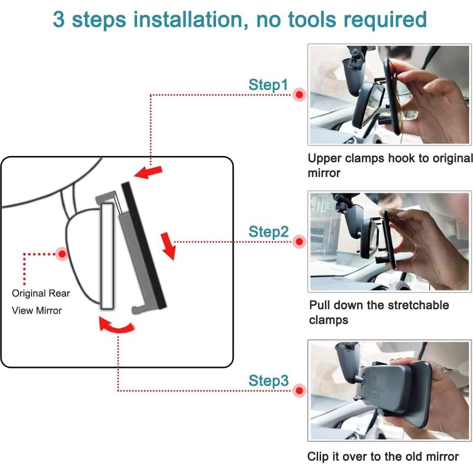 Espejo Retrovisor Antideslumbrante SkycropHD 290mm Plano Azul