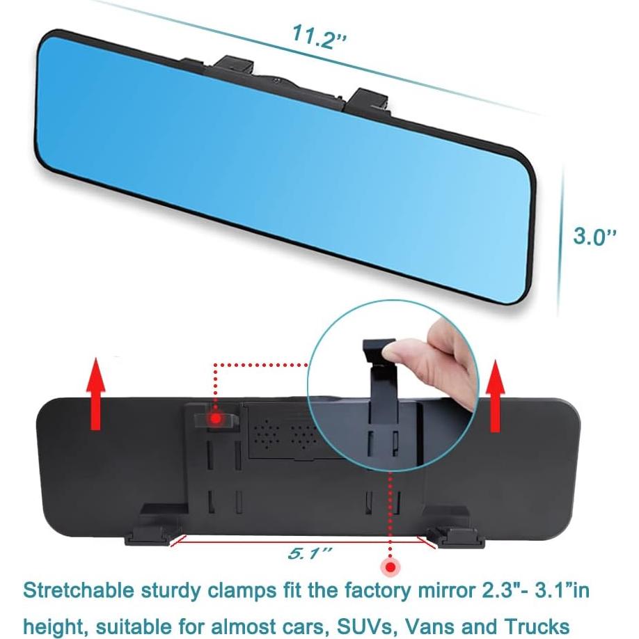 Espejo Retrovisor Antideslumbrante SkycropHD 290mm Plano Azul