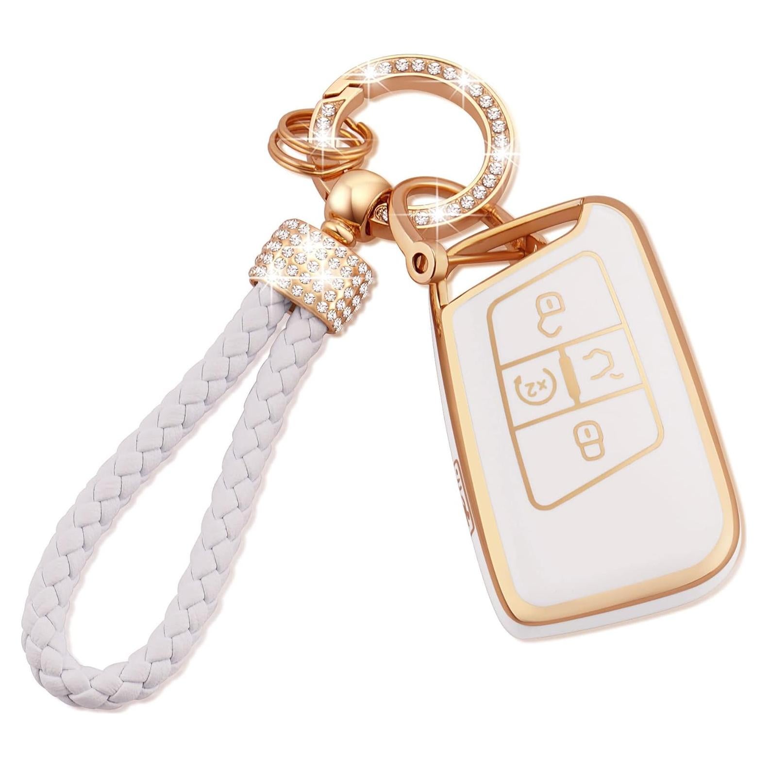 Cubierta de Llave Volkswagen EKALA TPU Rosa Blanca 4 Botones