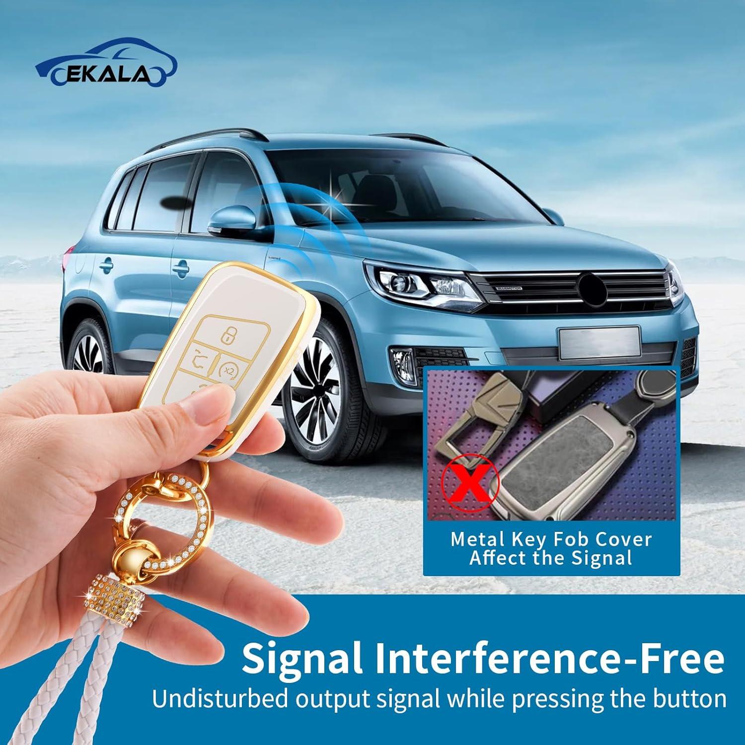 Cubierta de Llave Volkswagen EKALA TPU Rosa Blanca 4 Botones