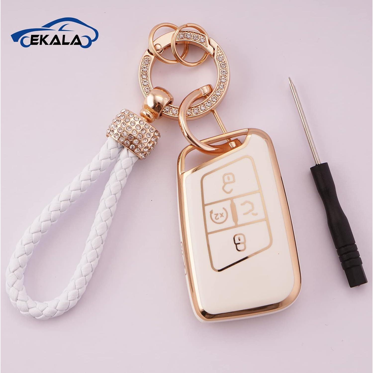 Cubierta de Llave Volkswagen EKALA TPU Rosa Blanca 4 Botones