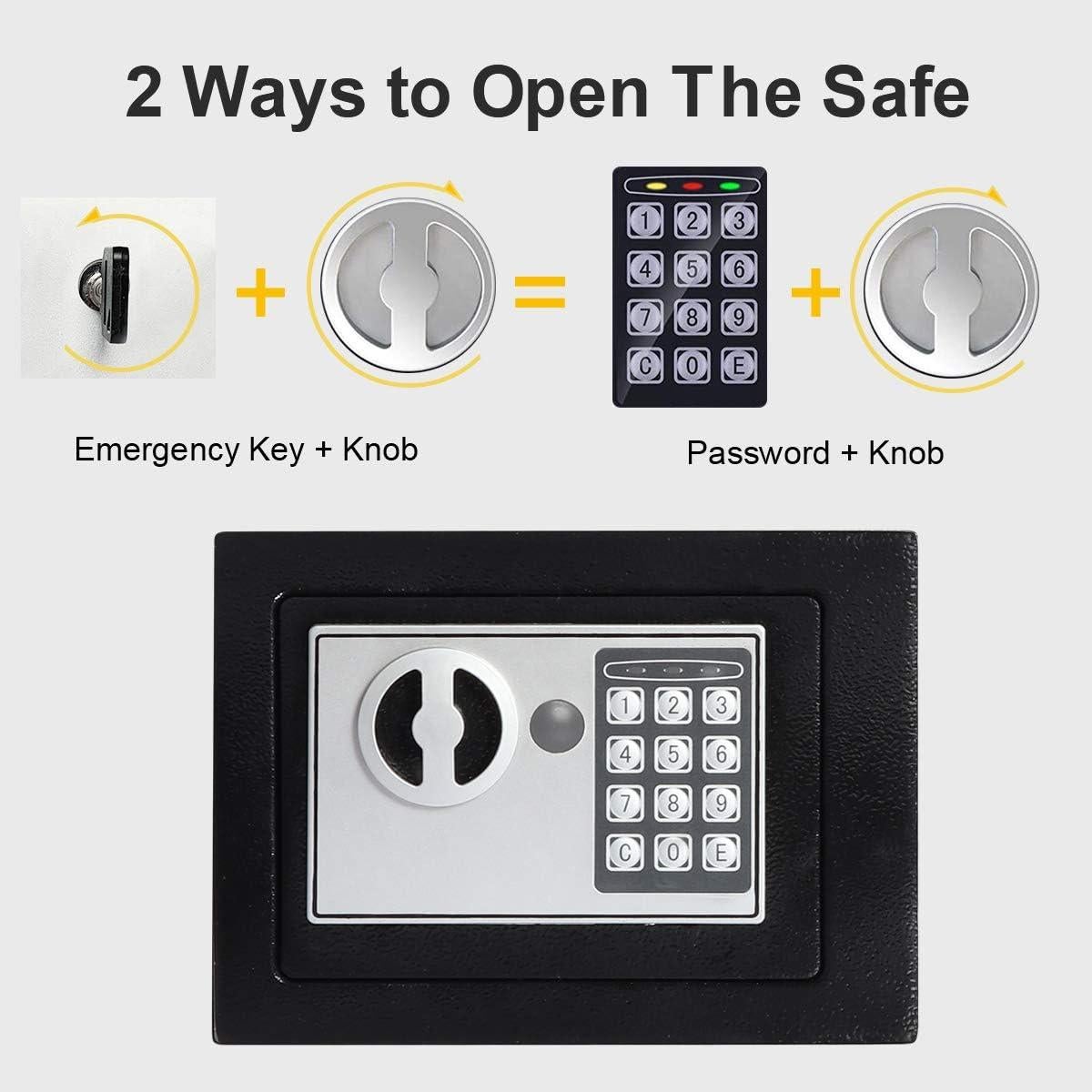 Caja Fuerte Pequeña Jssmst 0.23CF con Teclado Electrónico 17x23x17cm