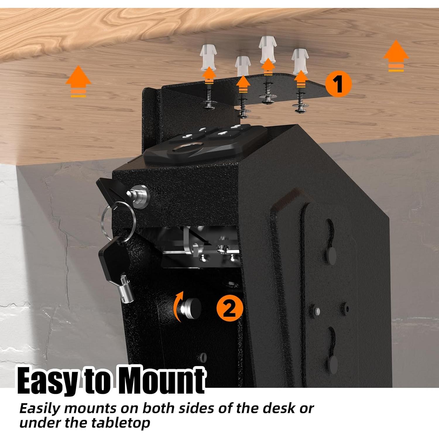 Caja Fuerte Biométrica HARDROCK para Pistolas - Acceso Rápido