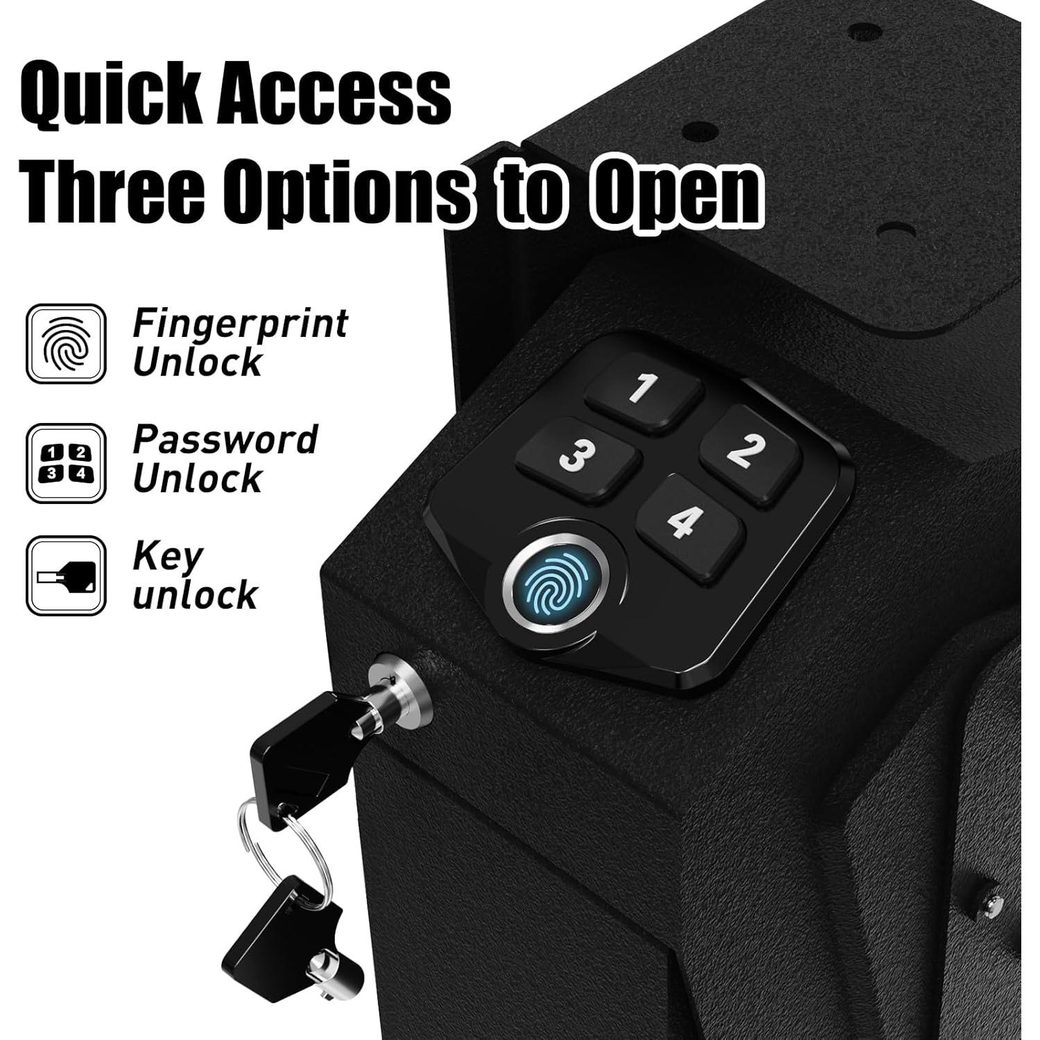 Caja Fuerte Biométrica HARDROCK para Pistolas - Acceso Rápido