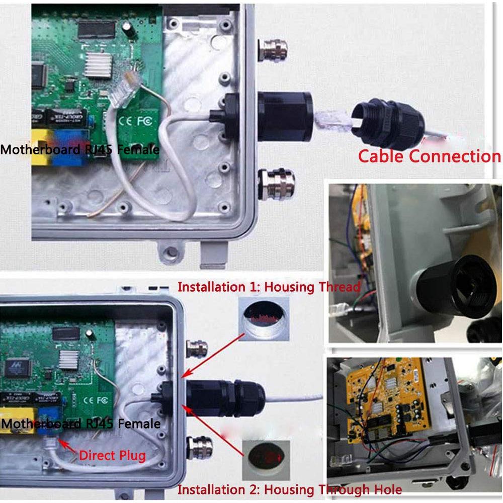 Conector RJ45 Impermeable M20 Cat6 2 Piezas IP67 para Red