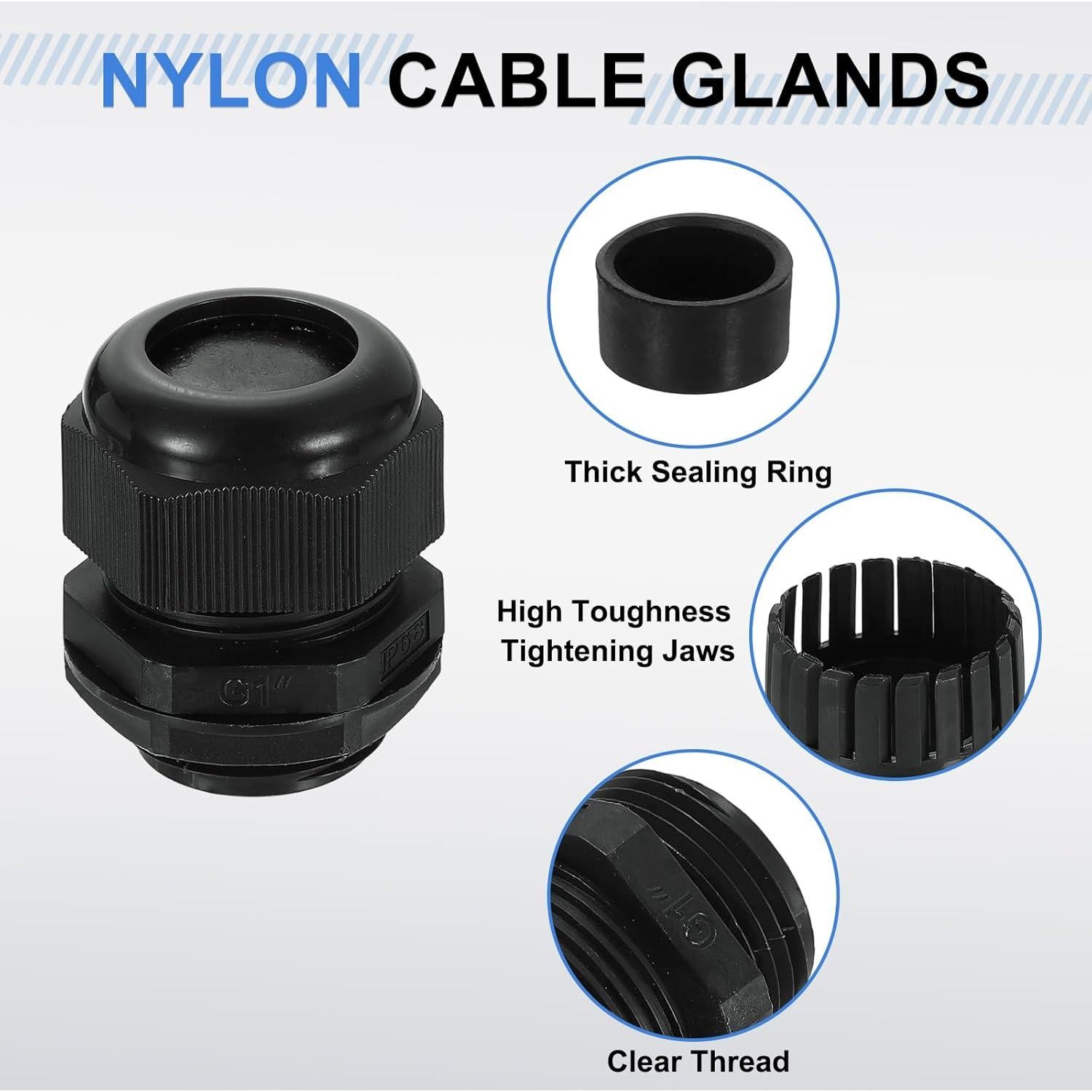 Conectores de Cable Nylon a Prueba de Agua uxcell 5 Pcs 18-25mm