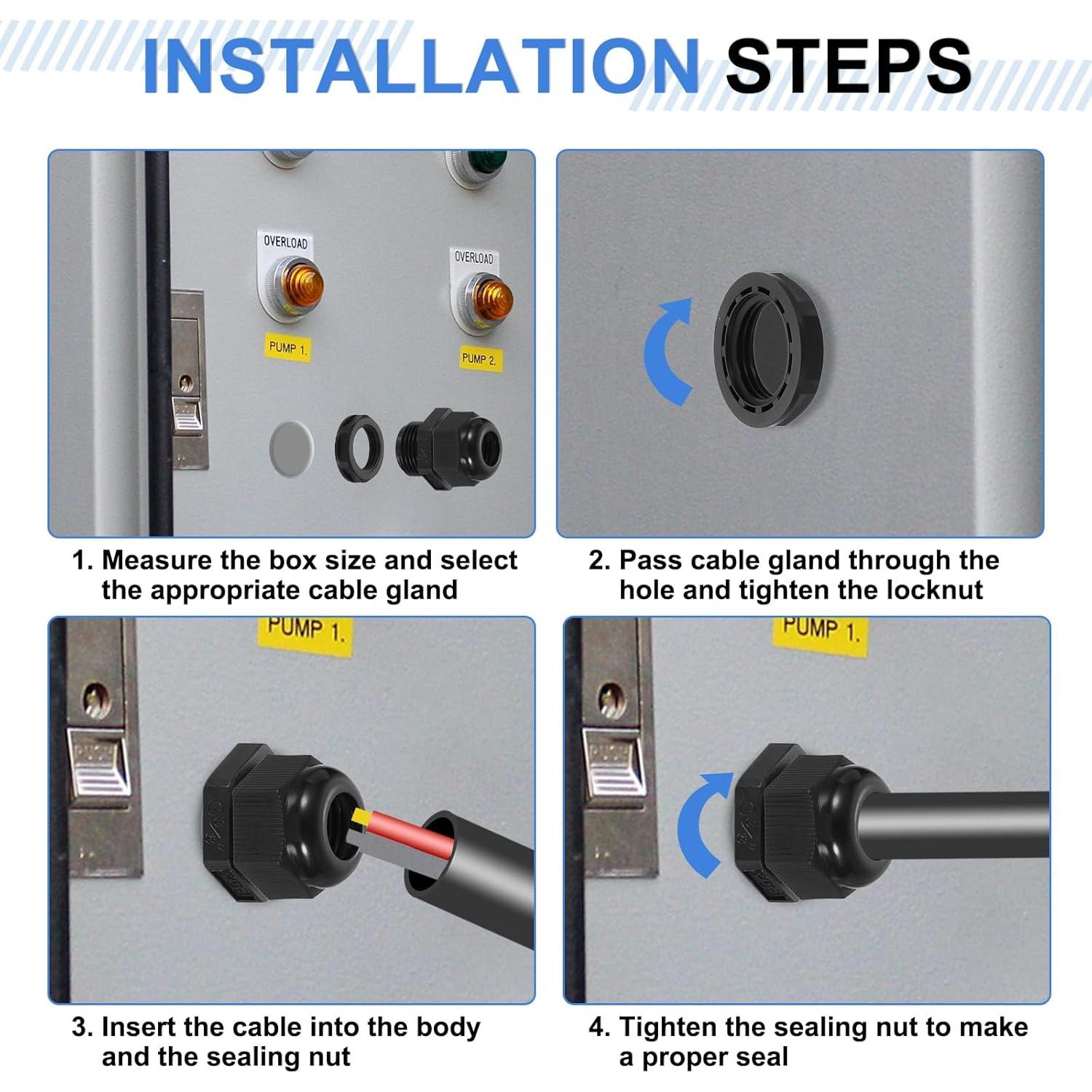 Conectores de Cable Nylon a Prueba de Agua uxcell 5 Pcs 18-25mm