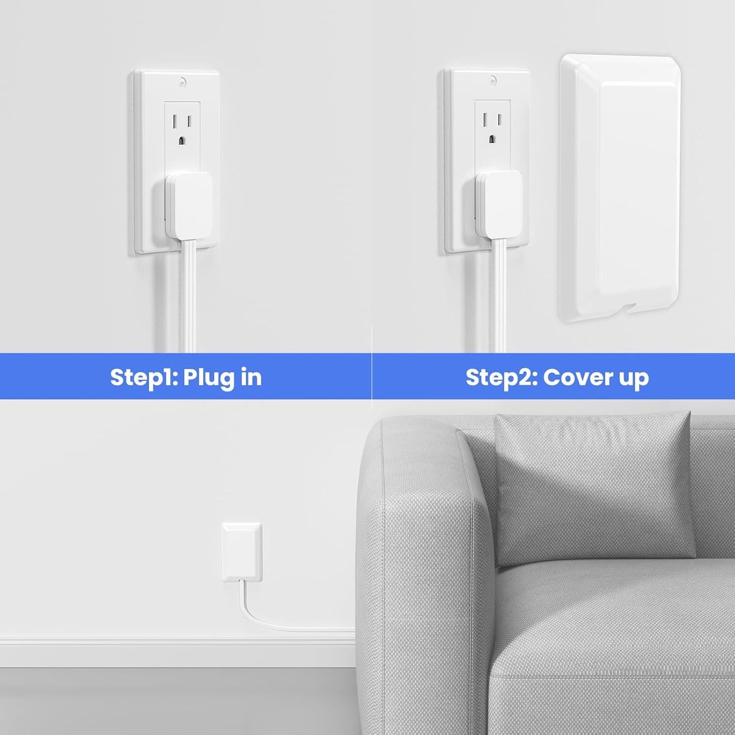 Regleta de Enchufe Plano OKCHILD 3 Salidas AC 3 USB 0.91m