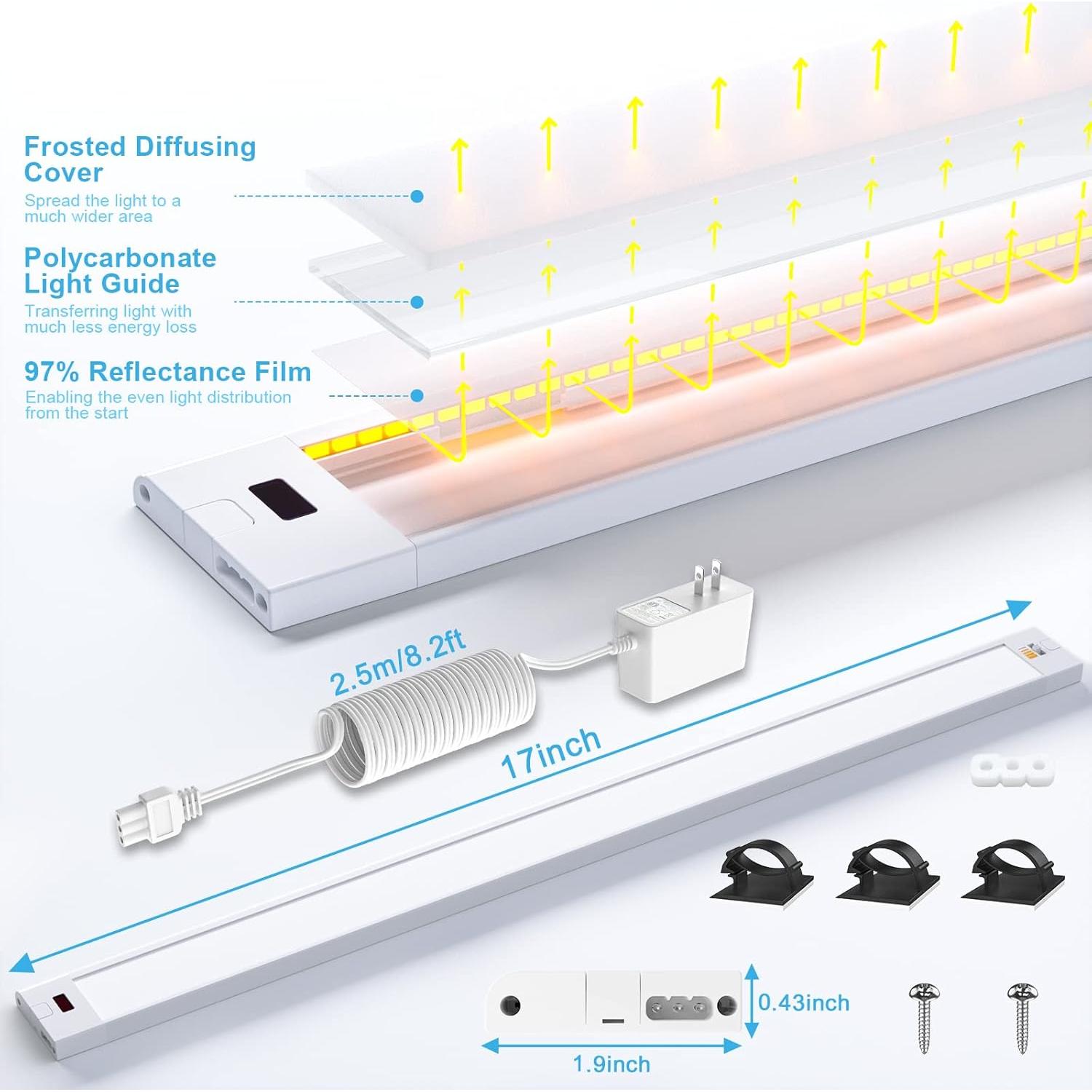 Luz LED Bajo Gabinete WOBANE 42 cm Regulable 1000LM