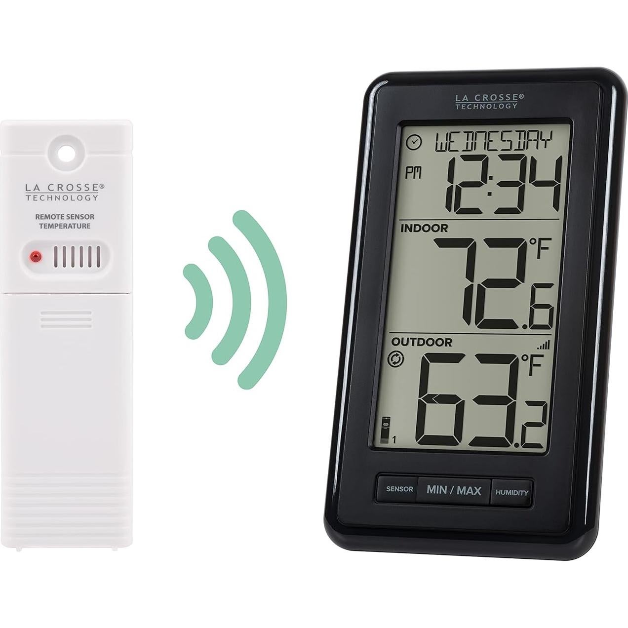 Termómetro Digital Inalámbrico La Crosse Negro con Humedad