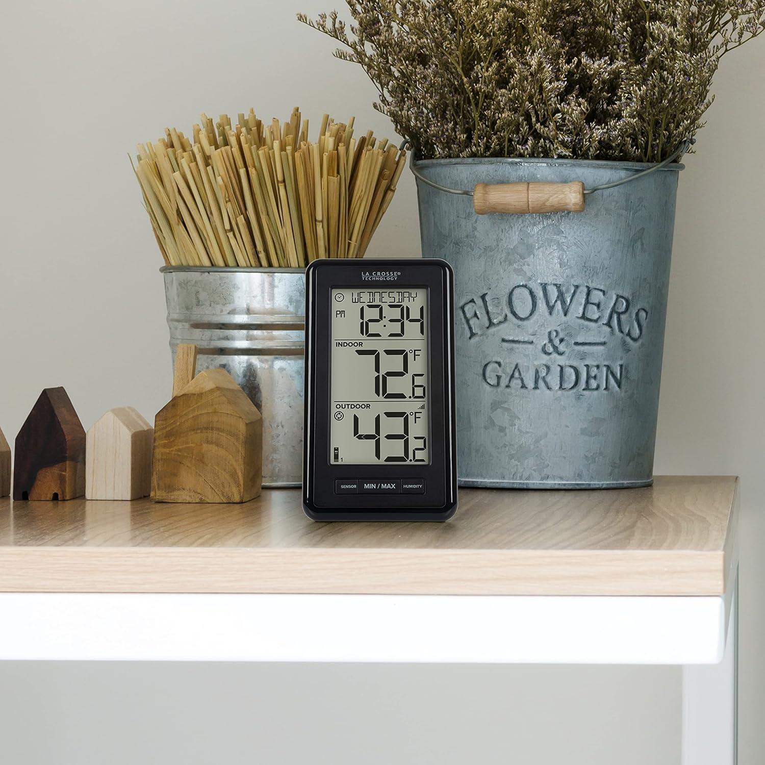 Termómetro Digital Inalámbrico La Crosse Negro con Humedad