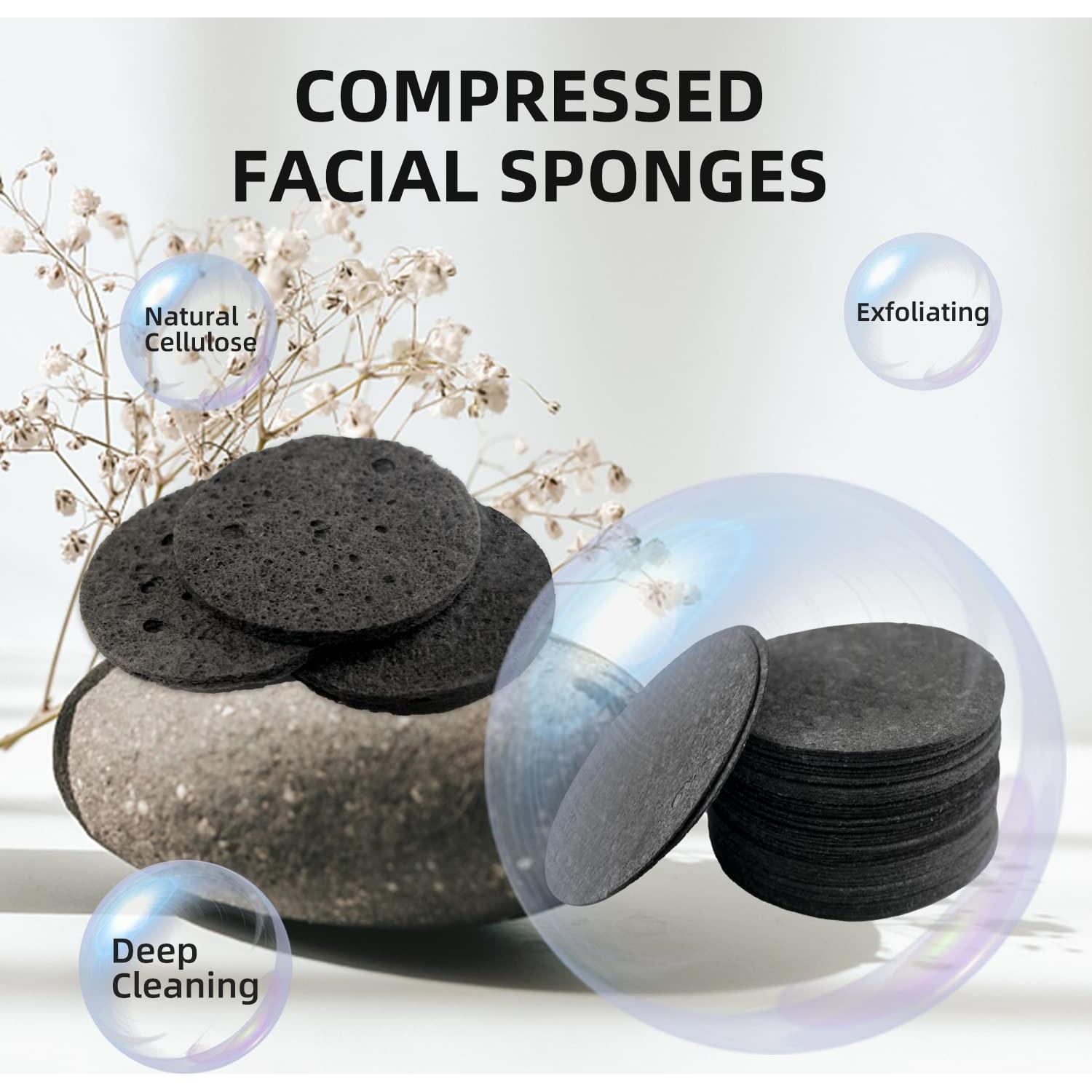 Esponjas Faciales Comprimidas 100 Unidades Celulosa Natural Negra