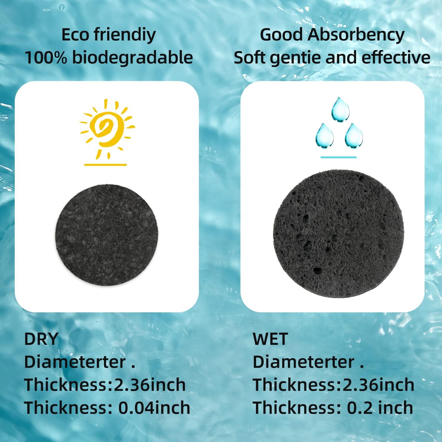 Esponjas Faciales Comprimidas 100 Unidades Celulosa Natural Negra