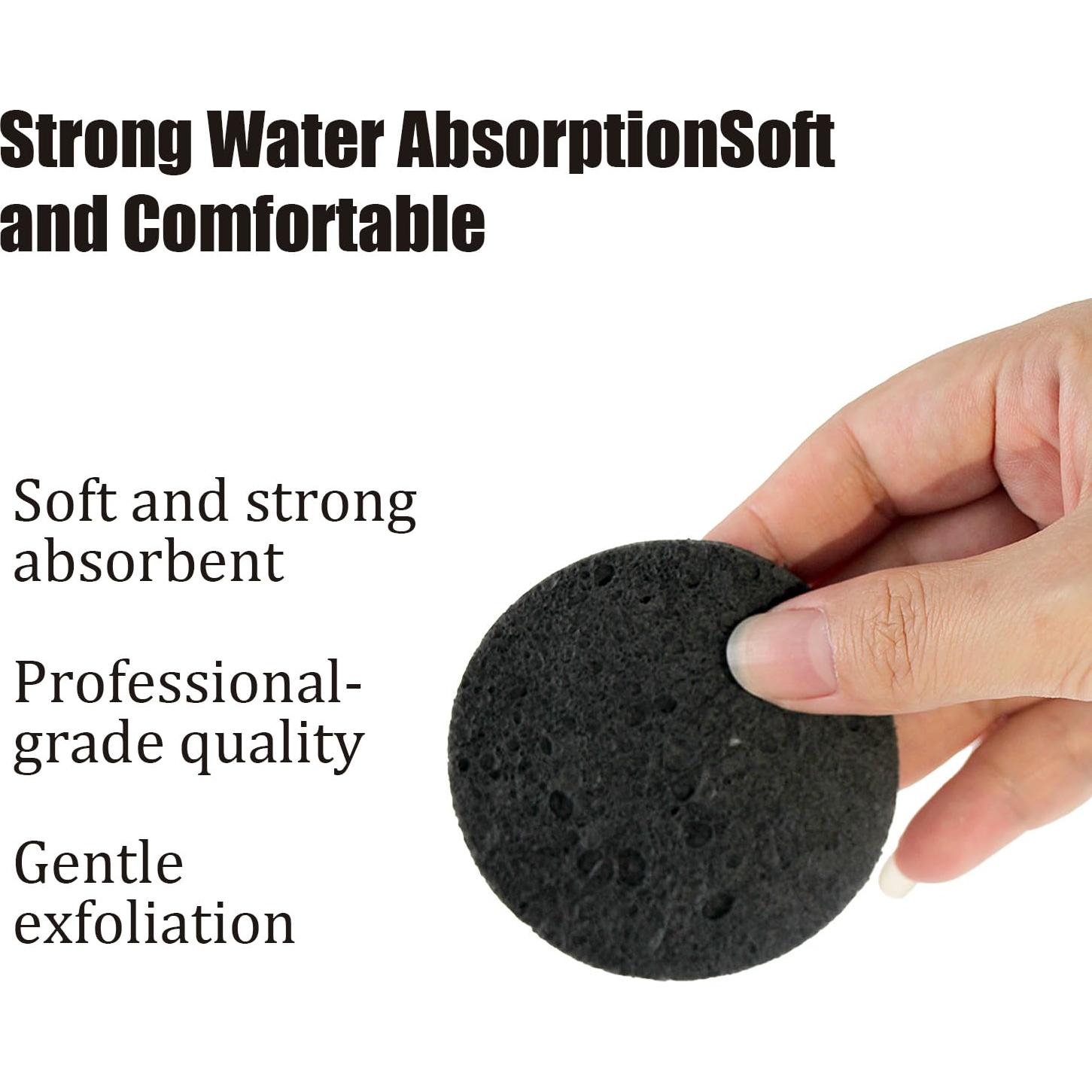 Esponjas Faciales Comprimidas 100 Unidades Celulosa Natural Negra