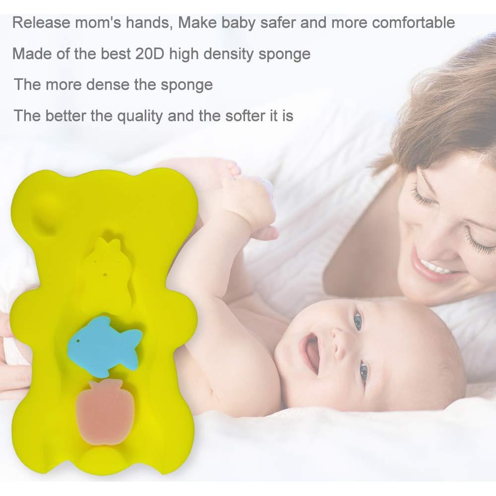 Esponja de Baño Suave HALLO para Bebés Antideslizante Amarillo