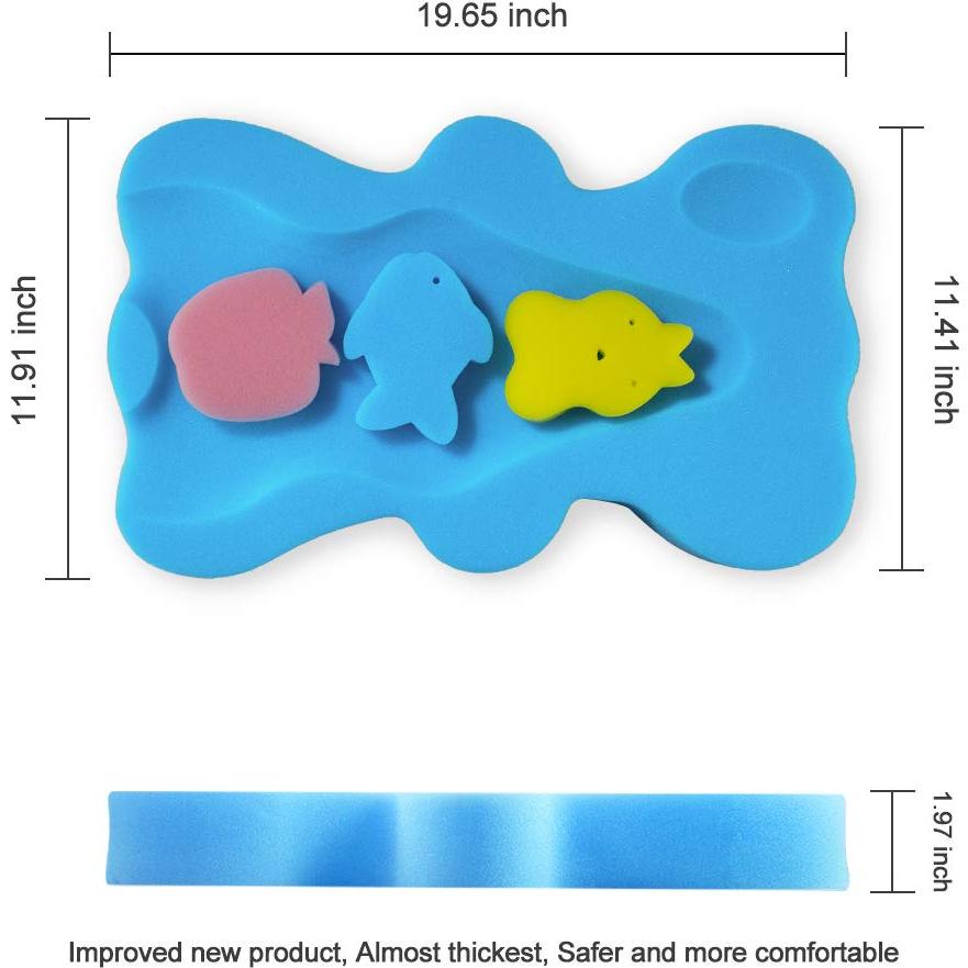 Esponja de Baño Antideslizante para Bebés Azul 49x30cm