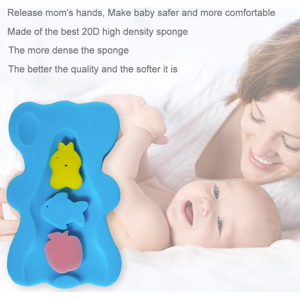 Esponja de Baño Antideslizante para Bebés Azul 49x30cm