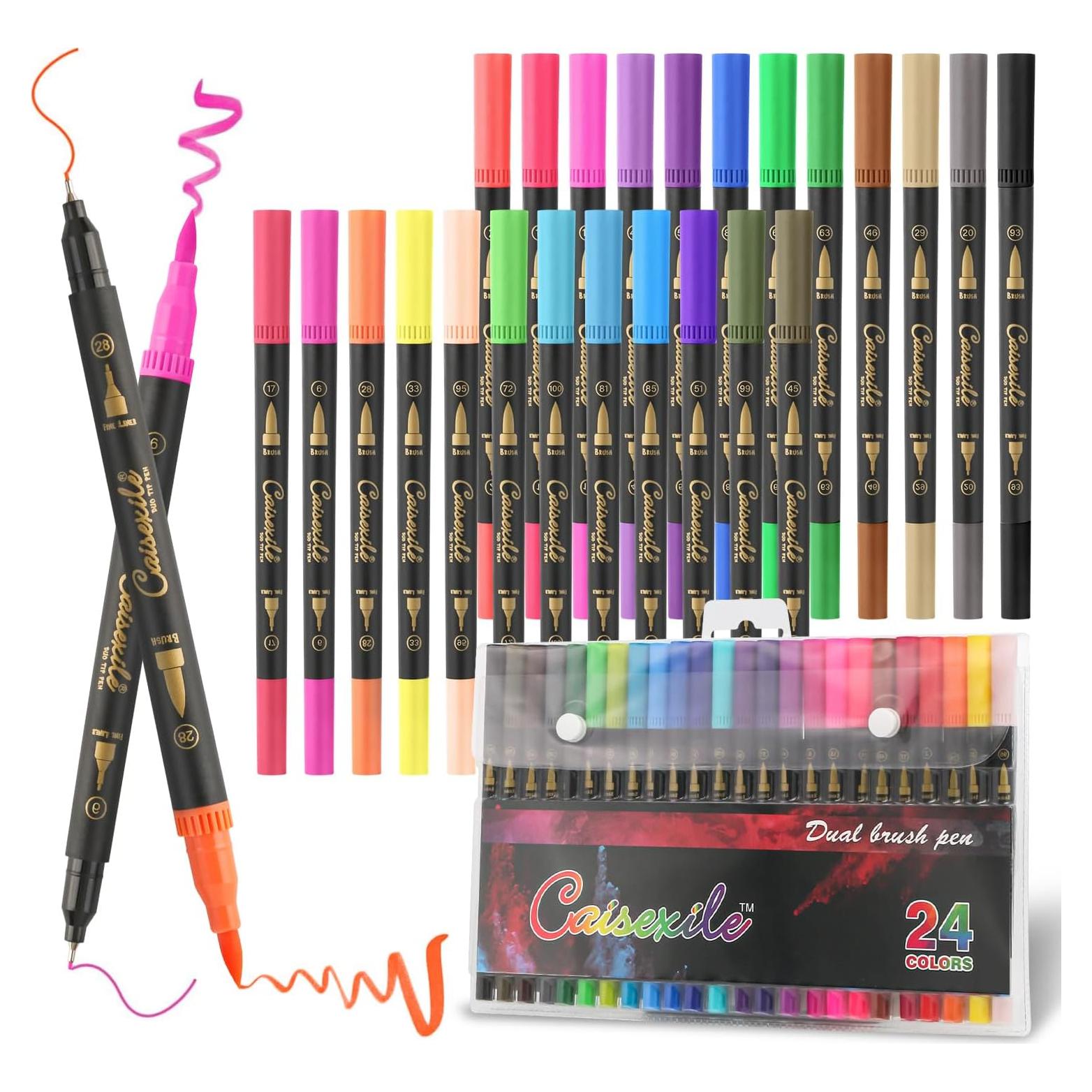 Marcadores de doble punta CAISEXILE 24 colores para arte