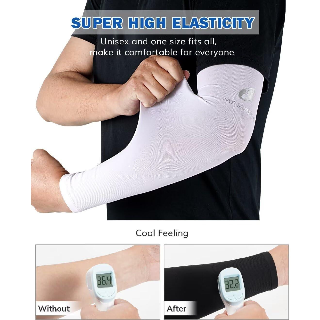 Mangas de Compresión UV JAY SAREES - 3 Pares Adulto Unisex