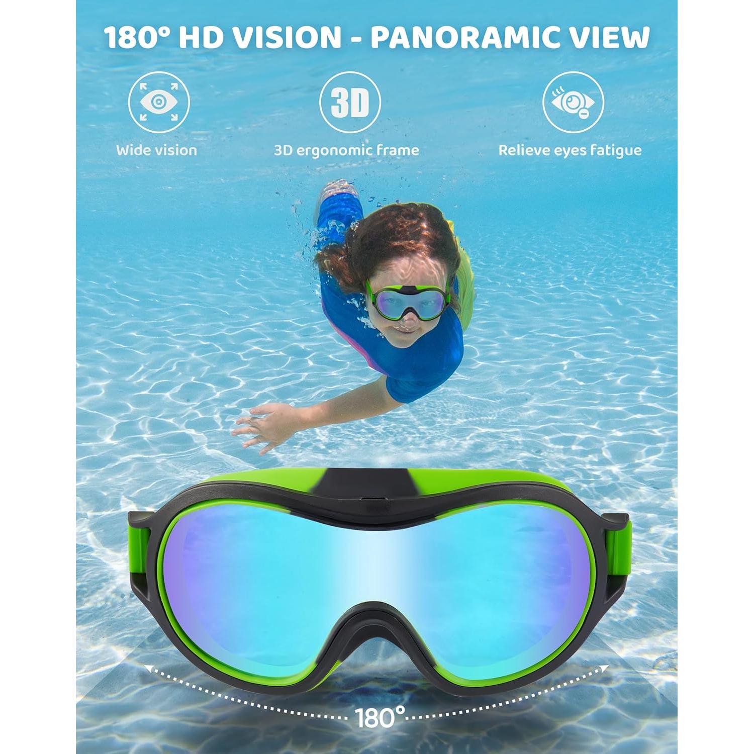 Gafas de Natación Aegend para Niños 3-15 Años Antivaho UV