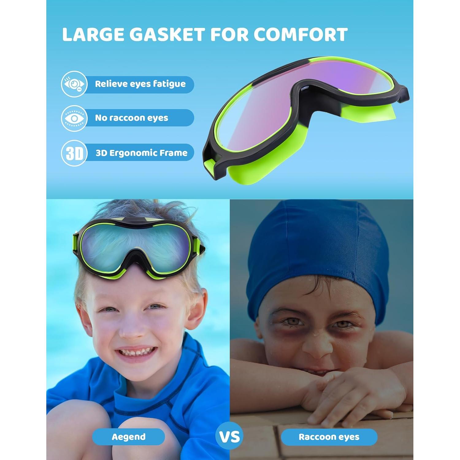 Gafas de Natación Aegend para Niños 3-15 Años Antivaho UV