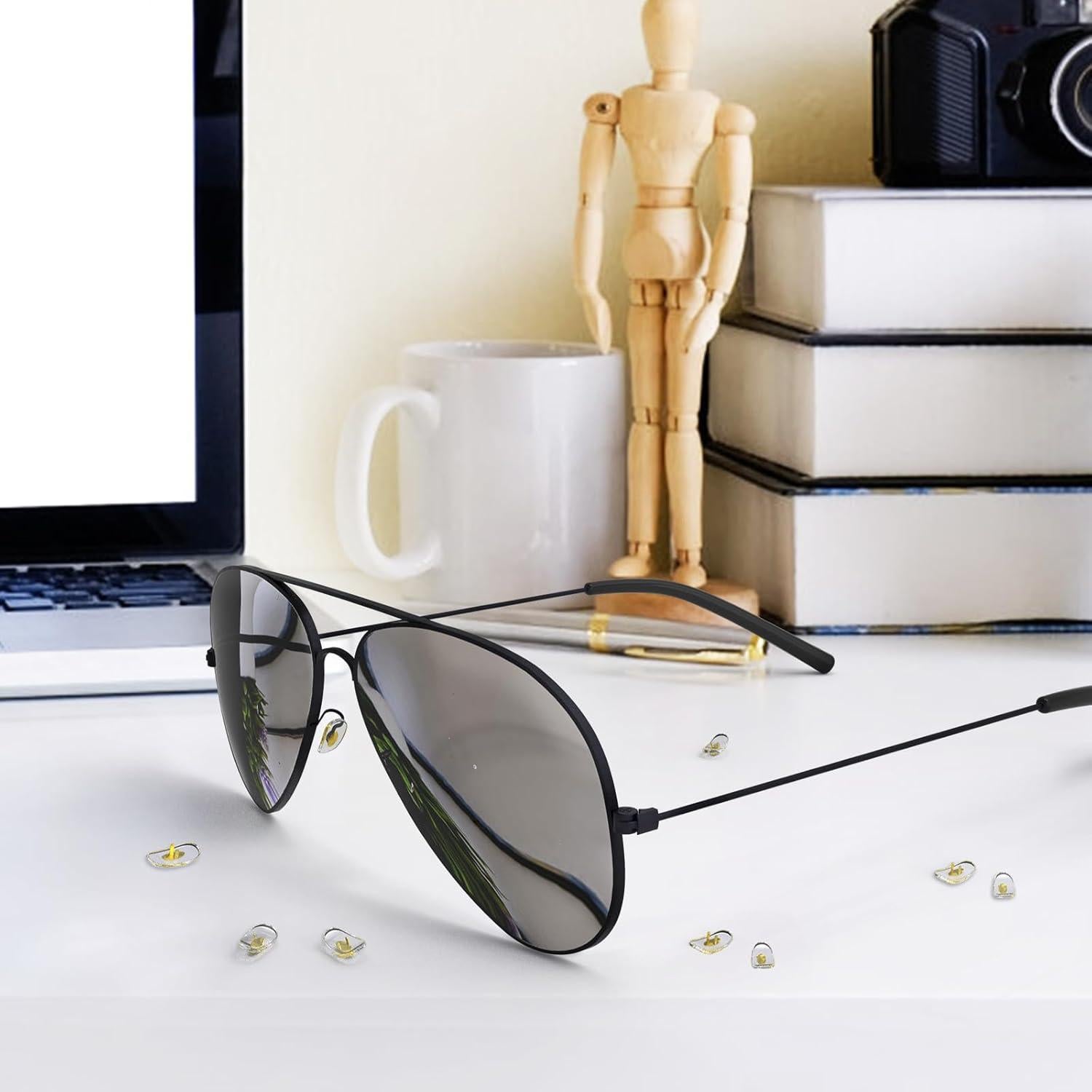 6 Pares Almohadillas Nasales Ray-Ban 16mm Doradas