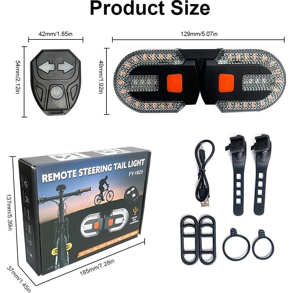 Luz Trasera Inalámbrica JINKEY con Señales de Giro LED USB