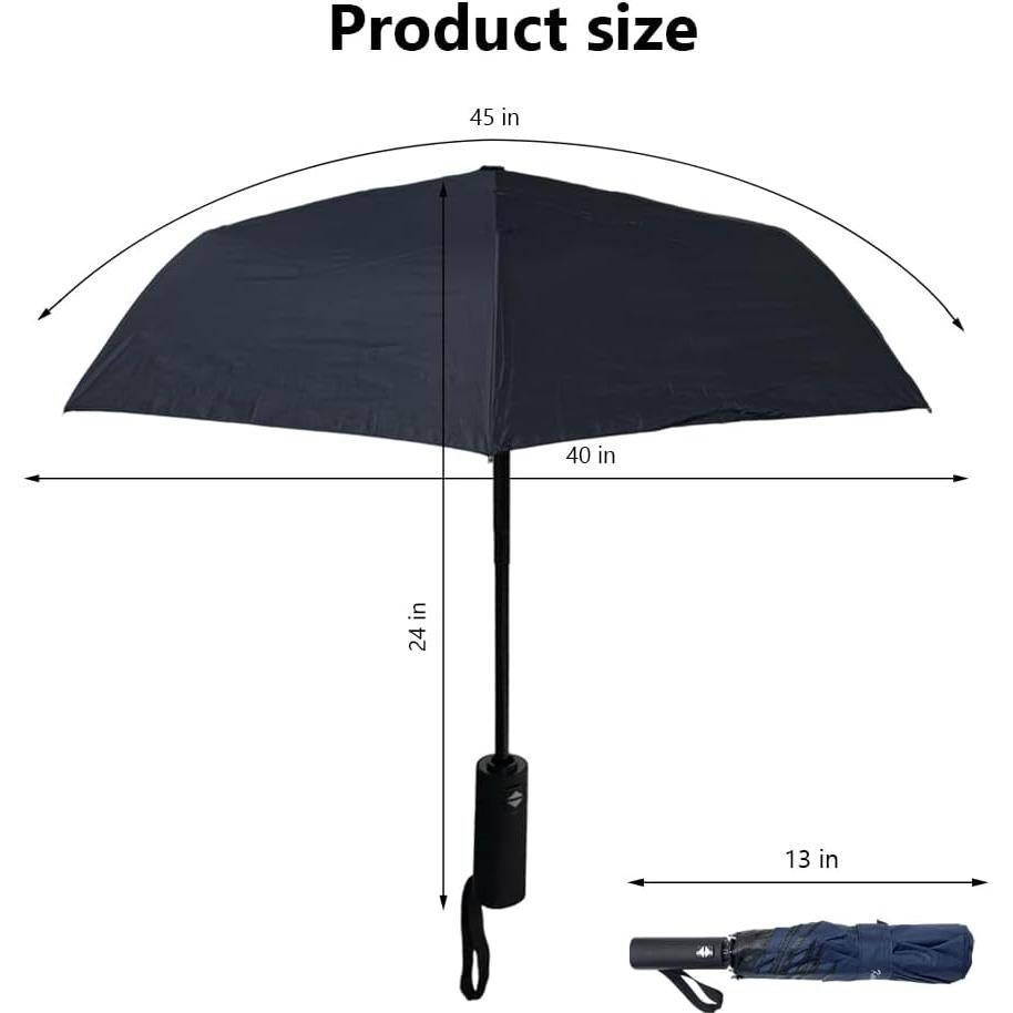 Paraguas Automático Plegable KASAN Negro 99 cm UV y Lluvia