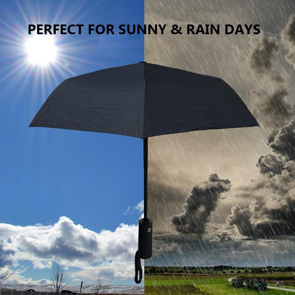 Paraguas Automático Plegable KASAN Negro 99 cm UV y Lluvia