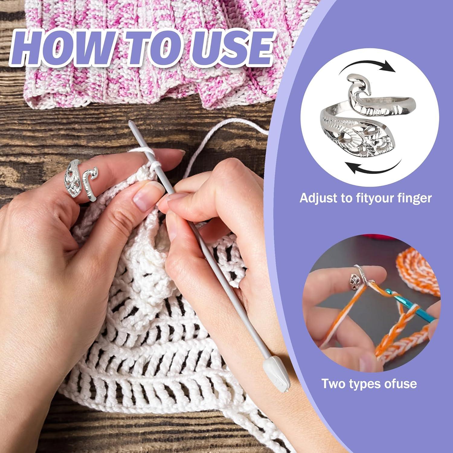 Kit de Tejido Varpotle: 10 Anillos de Crochet + 45 Marcadores + 6 Agujas