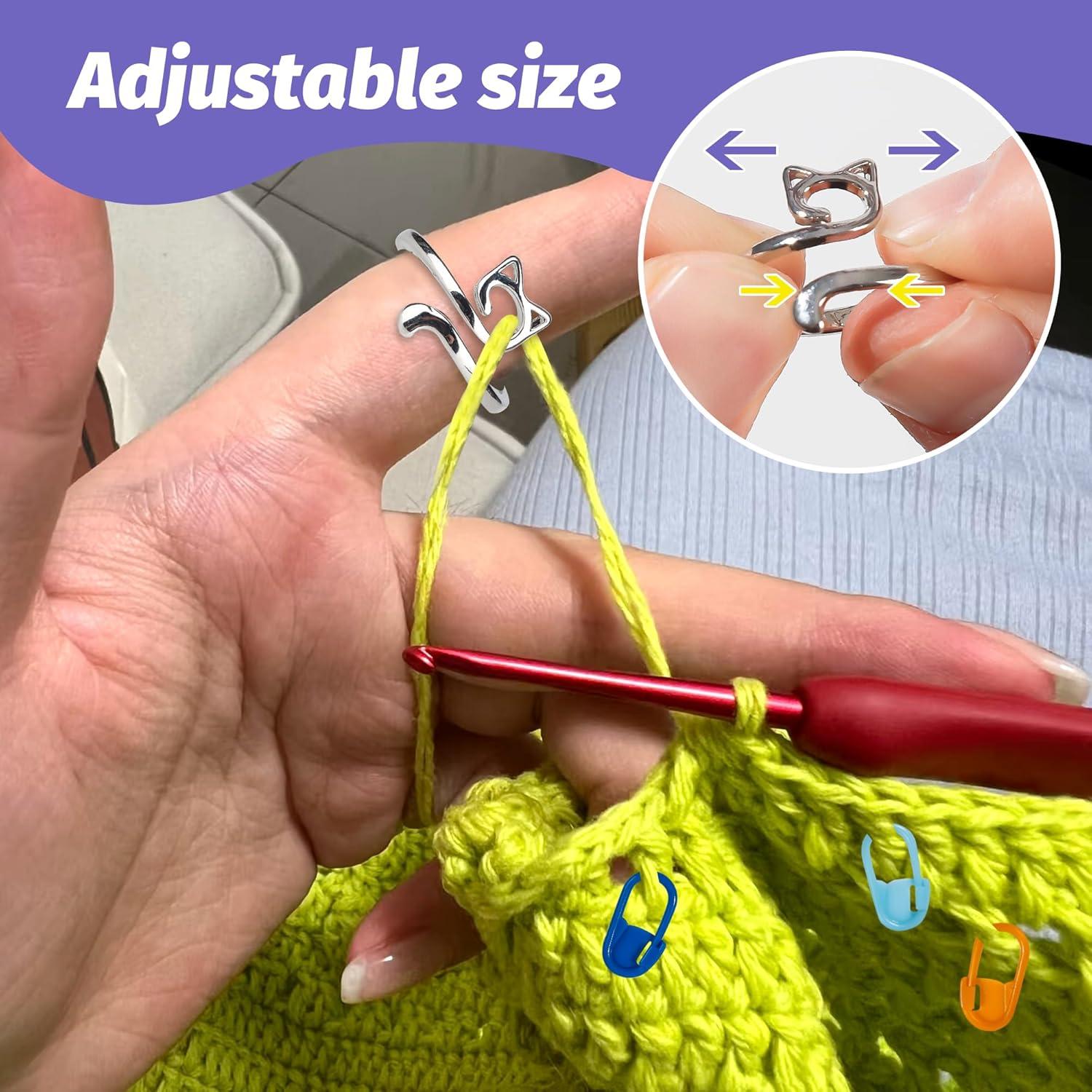 Kit de Tejido Varpotle: 10 Anillos de Crochet + 45 Marcadores + 6 Agujas