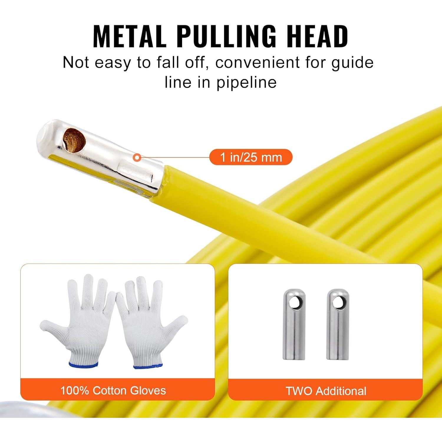 Cinta de Pescado Eléctrica VEVOR 6MM x 130M Fibra de Vidrio