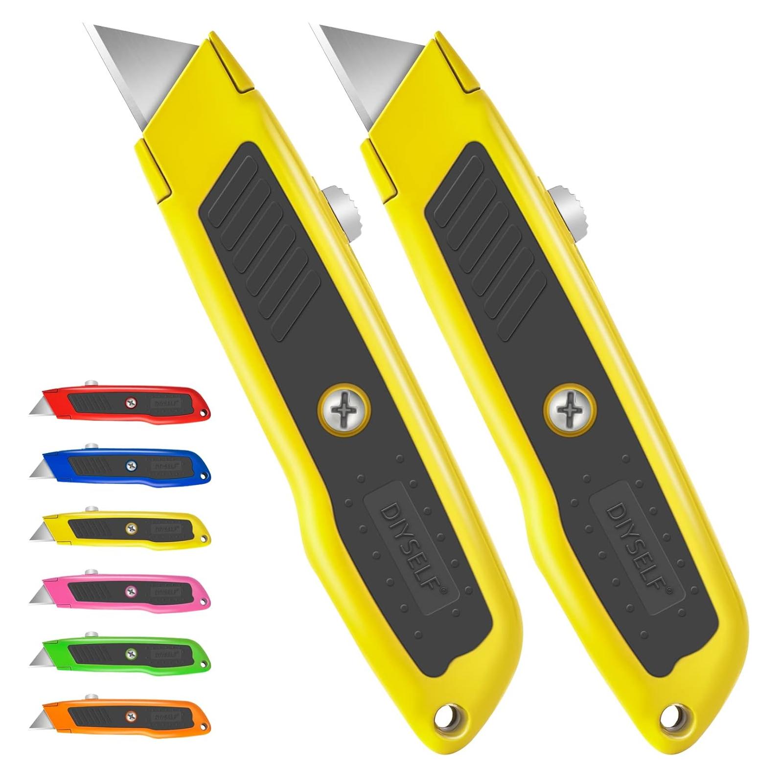 Cortadores de Caja DIYSELF 2 Piezas Amarillo Retráctil