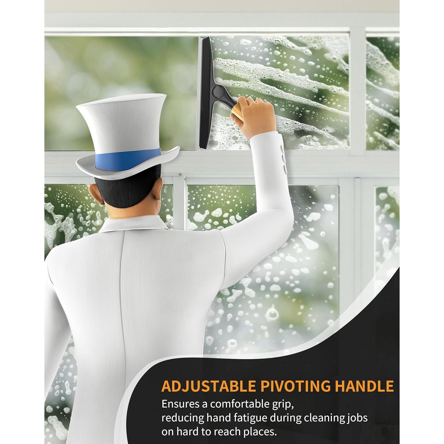 Limpiador de Silicona MR.SIGA 25.4 cm Mango de Bambú Negro