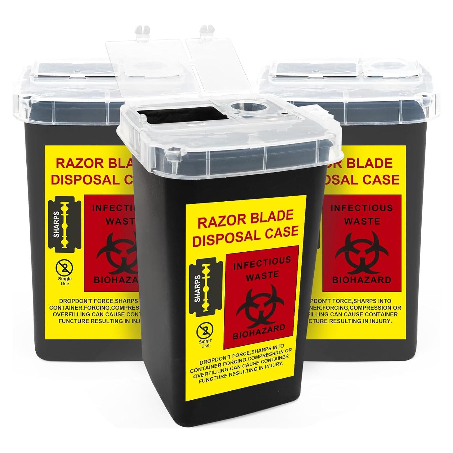 Contenedor de Agujas MITINU Negro 3 Quart Paquete de 3