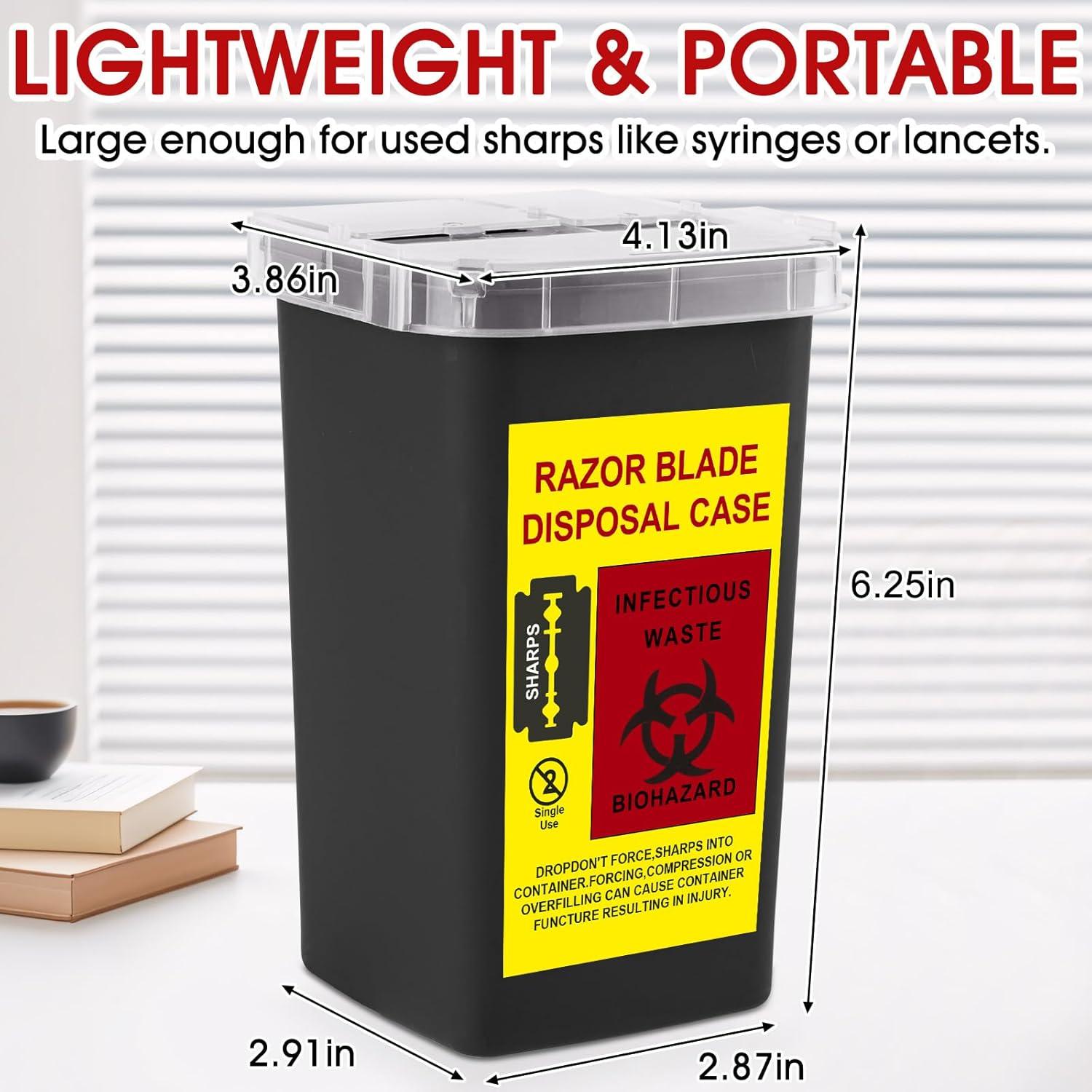 Contenedor de Agujas MITINU Negro 3 Quart Paquete de 3