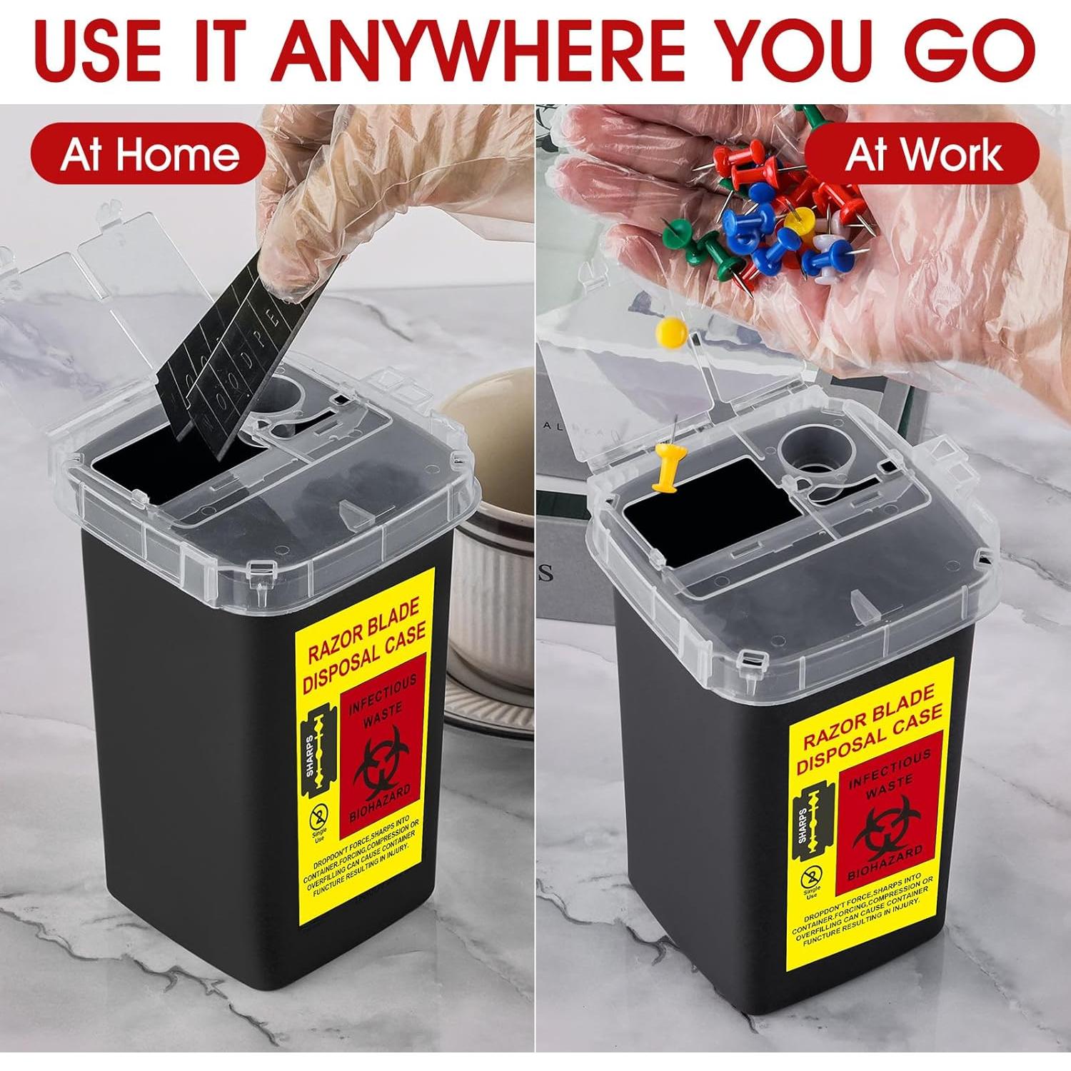 Contenedor de Agujas MITINU Negro 3 Quart Paquete de 3