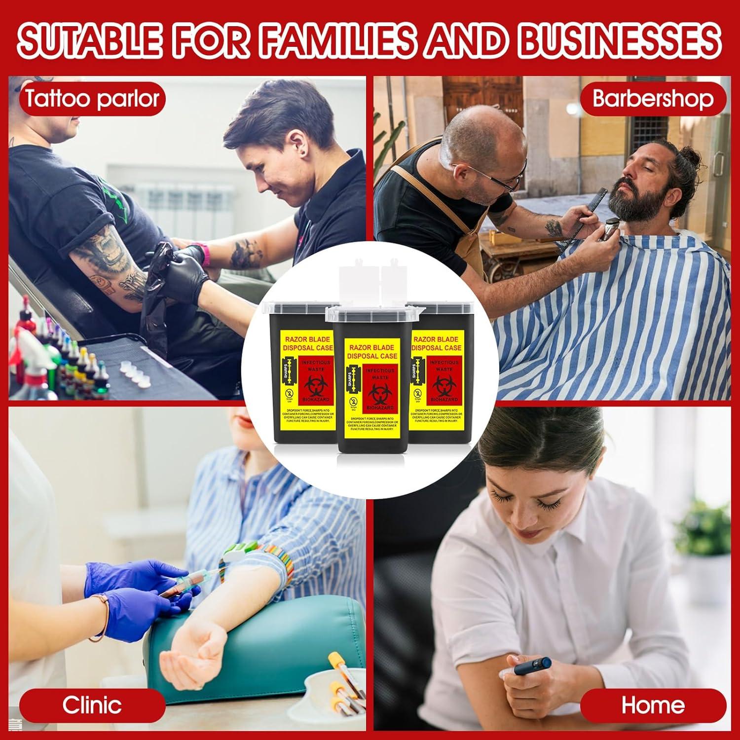 Contenedor de Agujas MITINU Negro 3 Quart Paquete de 3