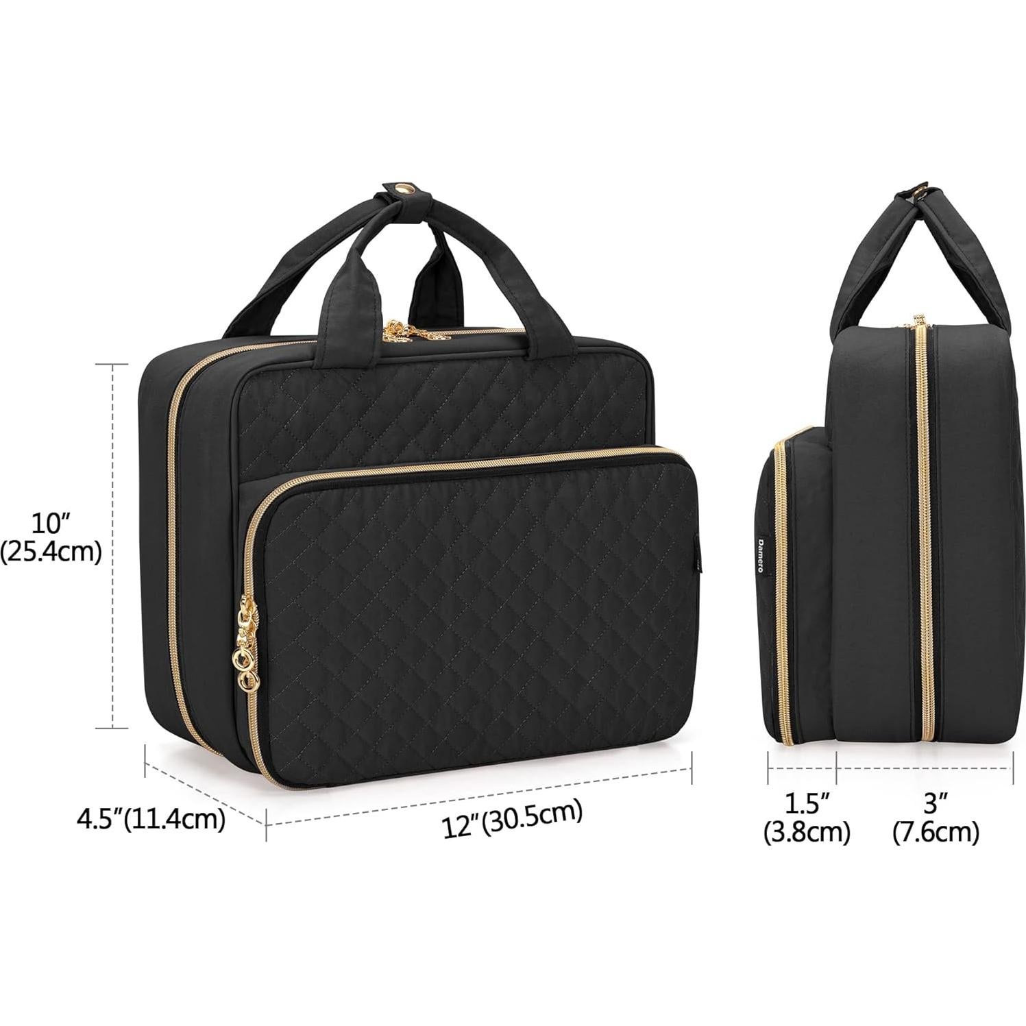 Organizador de Medicamentos de Viaje Damero Negro 30.48x11.43x25.4cm