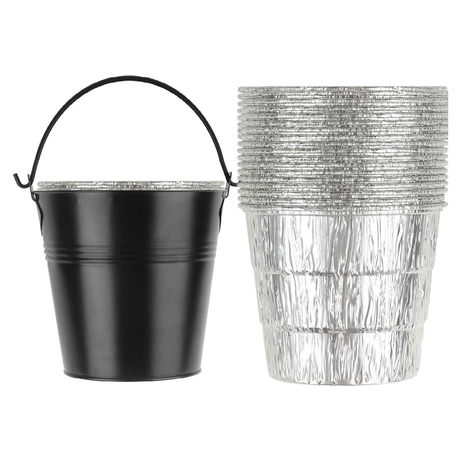 Paquete de 20 forros de grasa y cubo negro Findful para parrillas Traeger