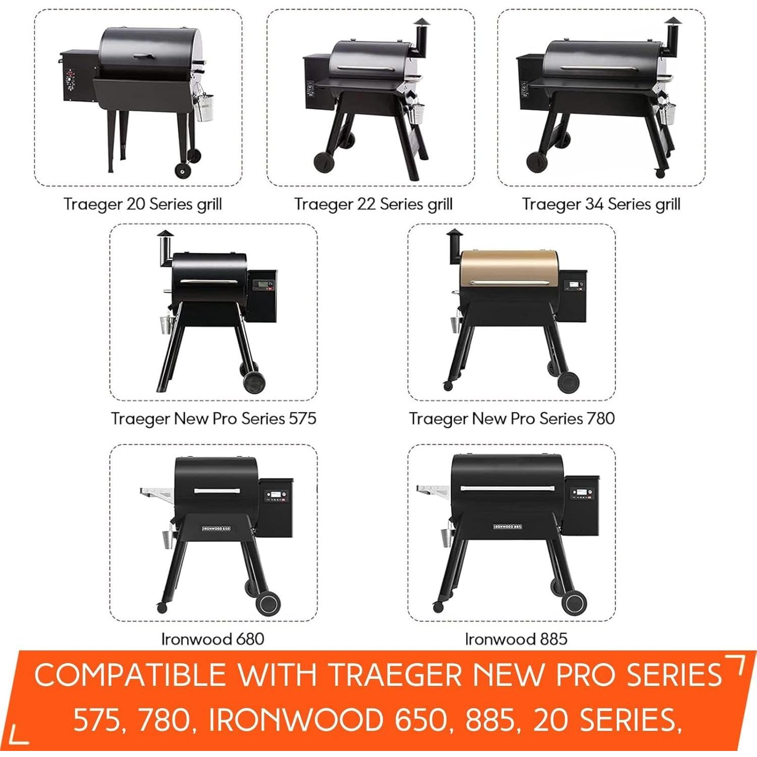 Paquete de 20 forros de grasa y cubo negro Findful para parrillas Traeger