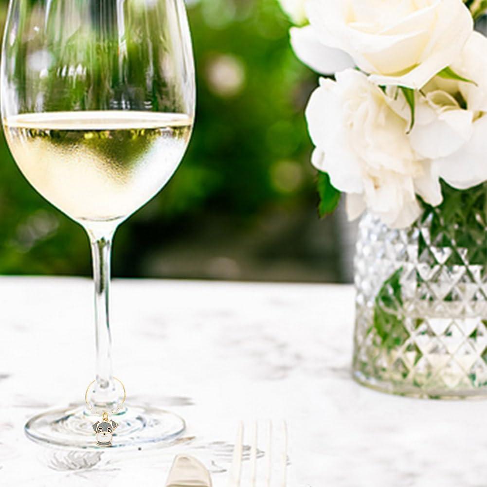 Encantos de Vino GOMAKERER - 16 Piezas Diseño Perro Colorido