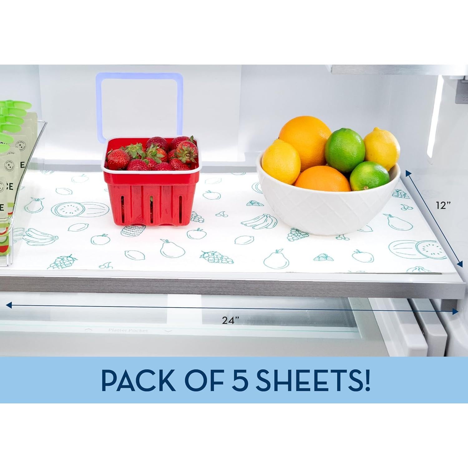 Forros de Refrigerador S&T INC. 5 Piezas 30.48x60.96cm Frutas