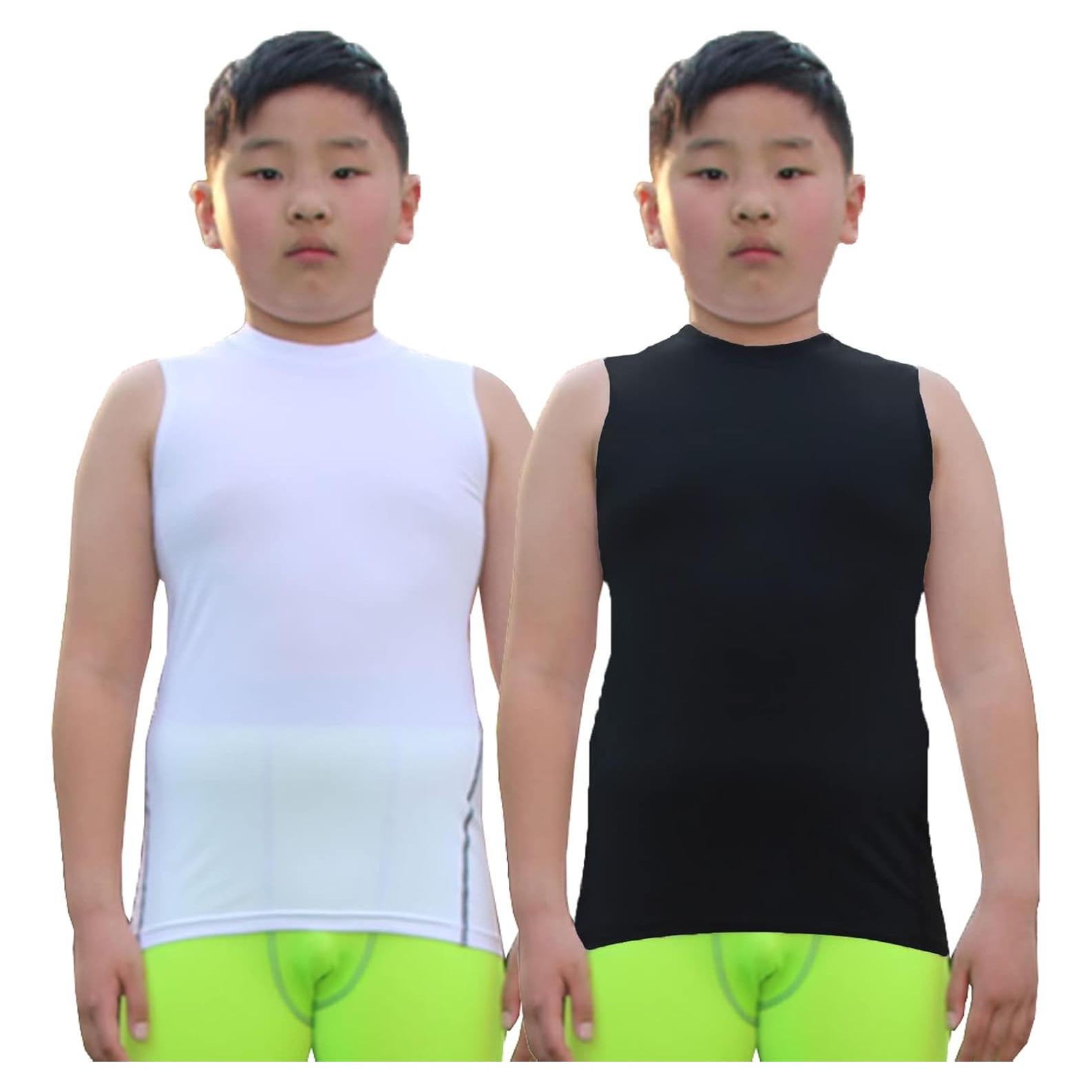 Camisetas Compresivas para Niños LANDUNSI 2 Pcs Transpirables