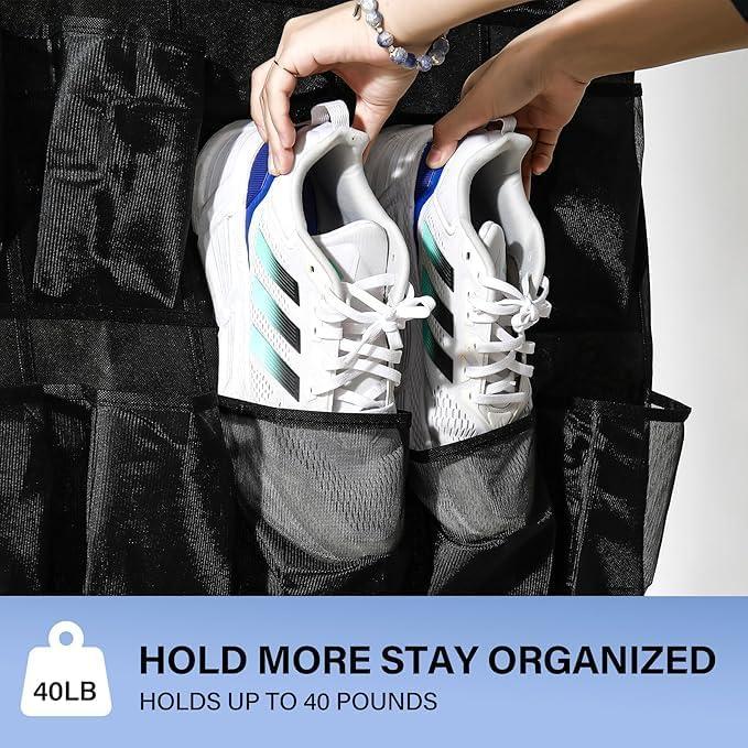 Organizador de zapatos colgante Teikou 24 bolsillos negro