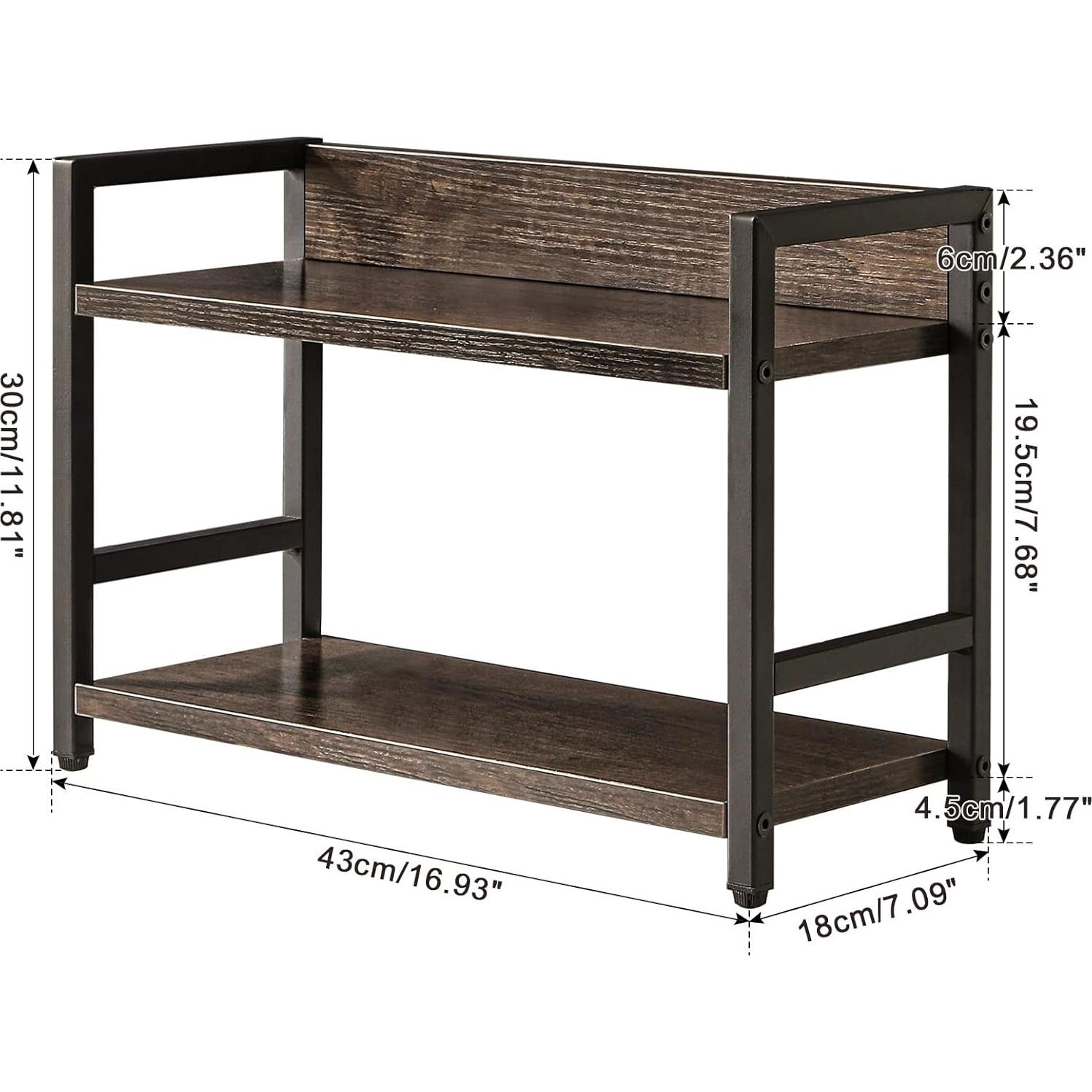 Estante de Especias IBUYKE 2 Niveles Gris Oscuro Multiusos