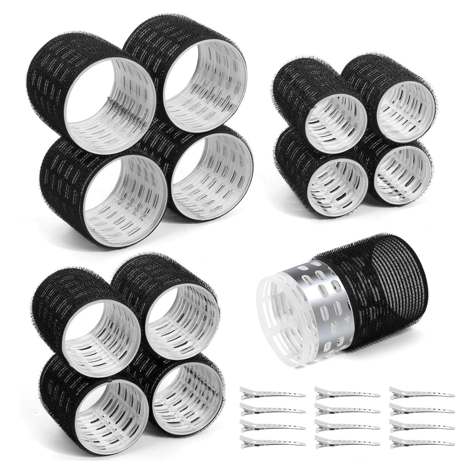 Rizadores Térmicos Tetutor 24PCS con Clips - Rulos Jumbo 64mm, 44mm, 36mm