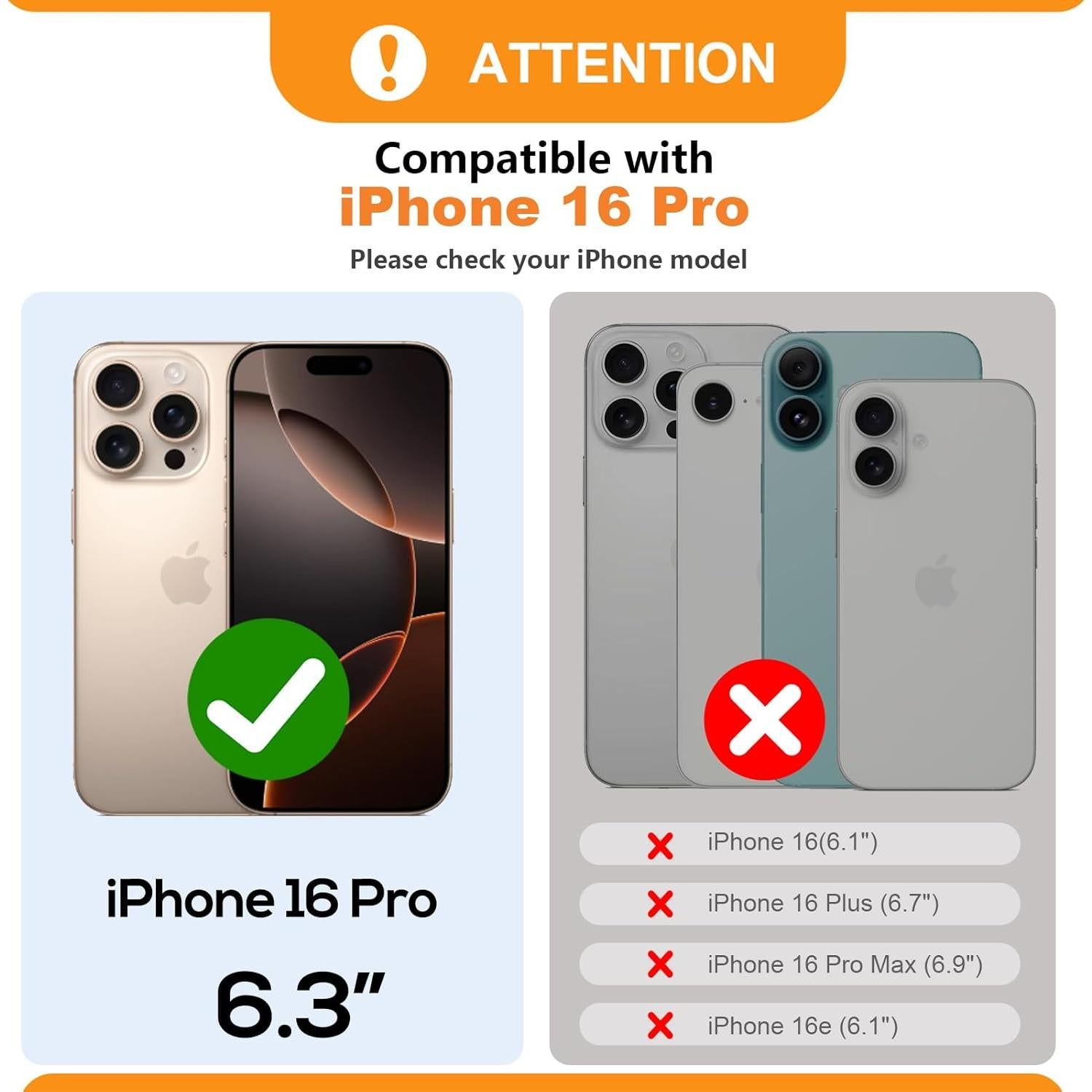 Funda Cartera Desmontable Bocasal para iPhone 16 Pro 6.3" Negro